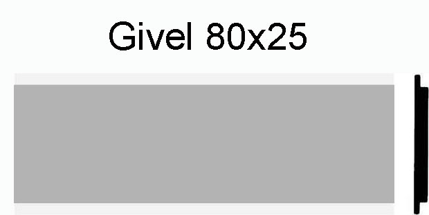 Briefkastenschild Givel 80 x 25 Alu