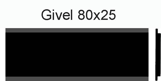 Briefkastenschild Givel 80 x 25 Alu schwarz