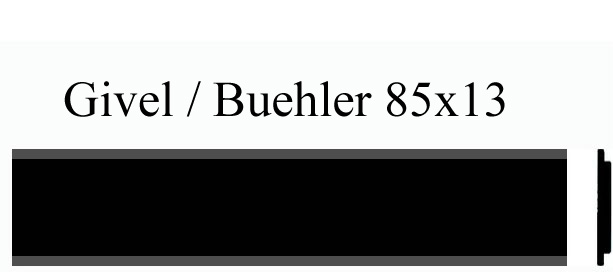 Briefkastenschild Givel / Buehler 85 x 13 Alu schwarz