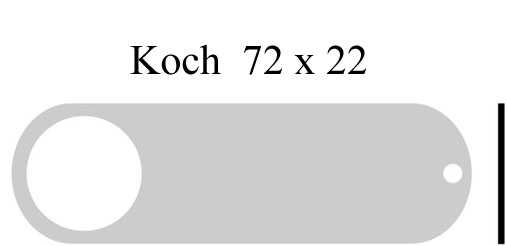 Klingelschild Koch 72 x 22 gerundet Alu