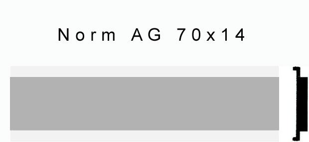 Briefkastenschild Norm AG 70 x 14 Alu