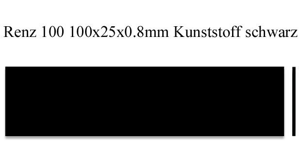 Briefkastenschild Renz 100 x 25 x 0,8 Kunststoff schwarz
