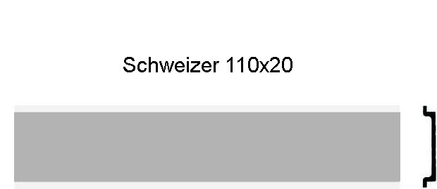 Briefkastenschild Schweizer 110 x 20 Alu