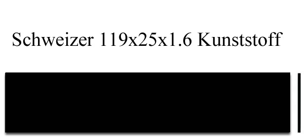 Briefkastenschild Schweizer 119 x 25 Kunststoff schwarz