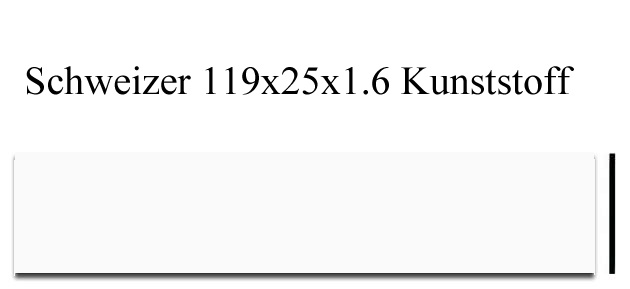 Briefkastenschild Schweizer 119 x 25 Kunststoff weiss