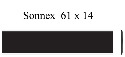 Klingelschild Sonnex 61 x 14 Alu schwarz poliert